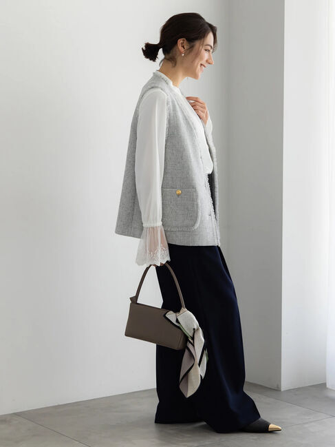 Te chichi「【セレモニーアイテム】ツイードVネックジレ」|ダウンベスト・ベスト|