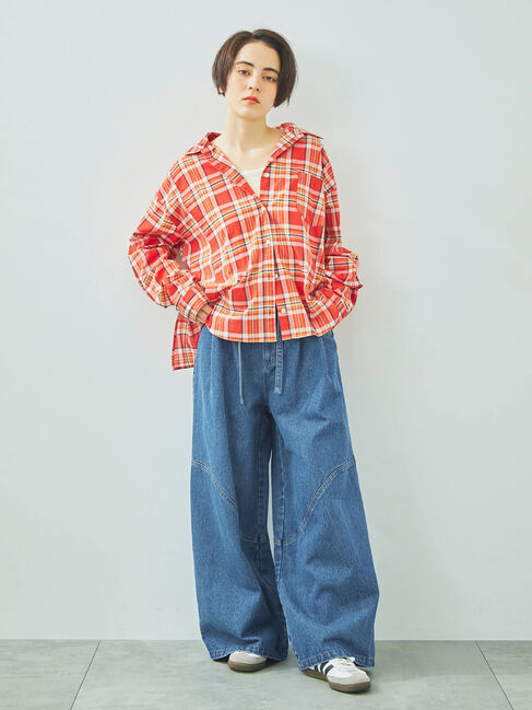 SM2「デニム/ツイル 切替ワイドパンツ」|その他|