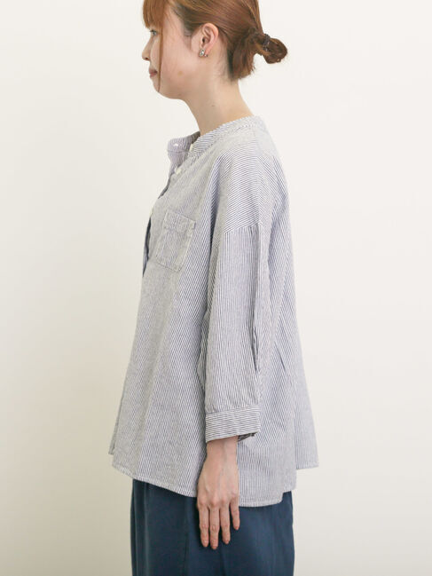 Samansa Mos2「バンドカラーゆるシャツ」|シャツ・ブラウス|