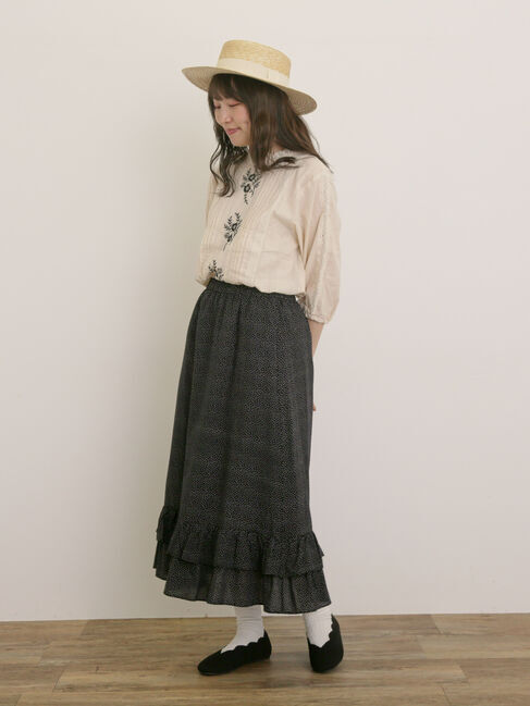 Samansa Mos2「フラワー柄刺繍レースブラウス」|シャツ・ブラウス|