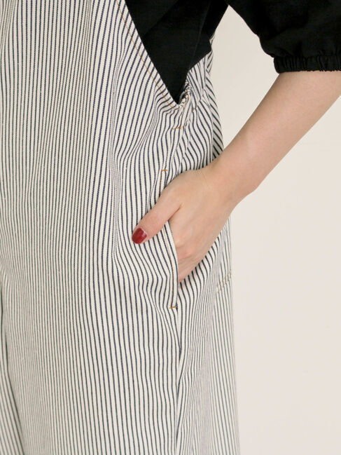 Samansa Mos2「刺繍デニム/ヒッコリーサロペットパンツ」|その他|