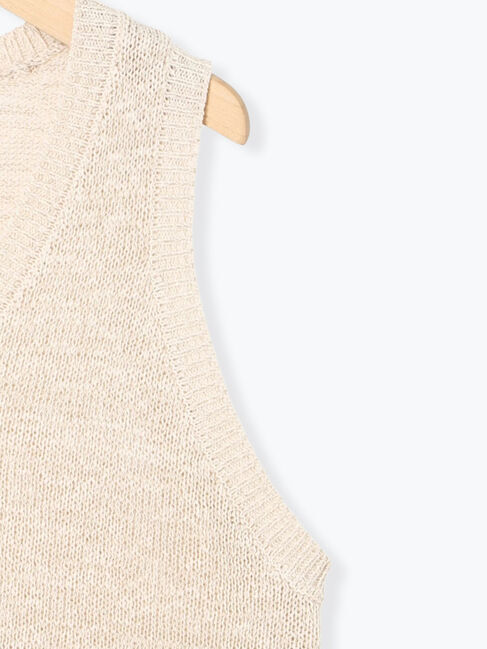 Samansa Mos2 blue「フリンジニットベスト」|ニット・セーター|