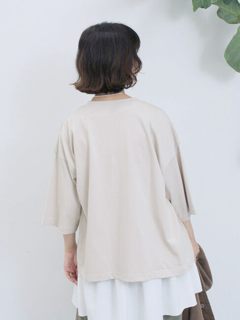 Samansa Mos2 blue「ヴィンテージ風プリントTシャツ」|Tシャツ・カットソー|