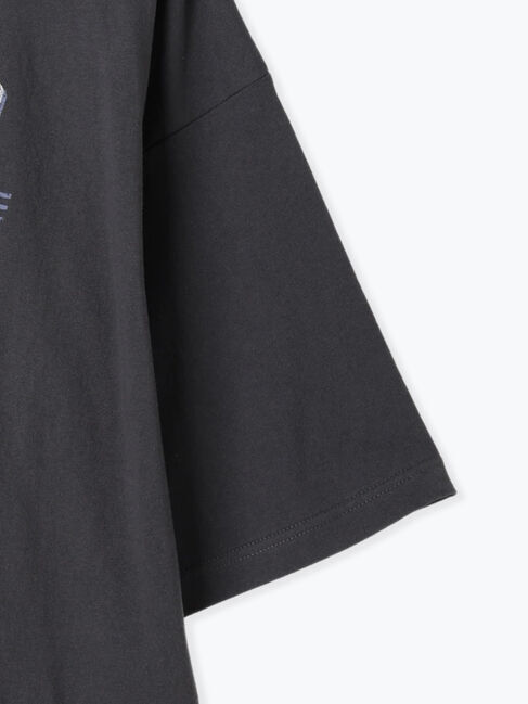 Samansa Mos2 blue「ヴィンテージ風プリントTシャツ」|Tシャツ・カットソー|