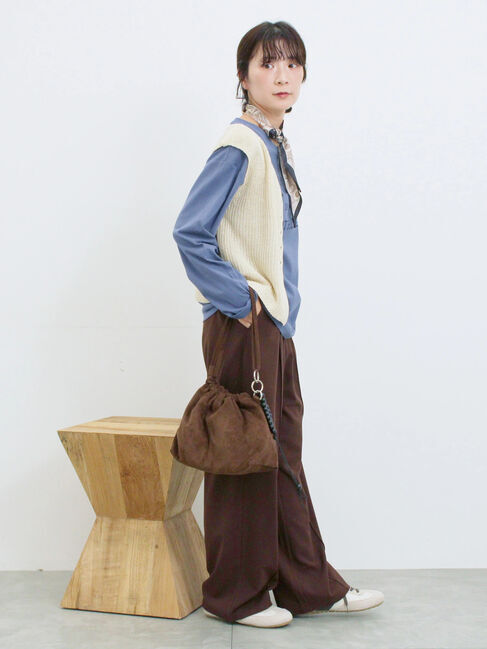 Samansa Mos2 blue「バンダナ付きニットベスト」|ニット・セーター|