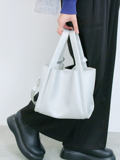 Samansa Mos2 blue「ポーチ付2WAYスクエアバッグ」|その他|