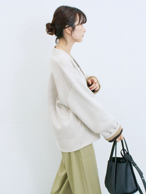 Samansa Mos2 blue「【マシンウォッシャブル】マルチスタイルボンディングブルゾン」|ブルゾン・スタジャン|