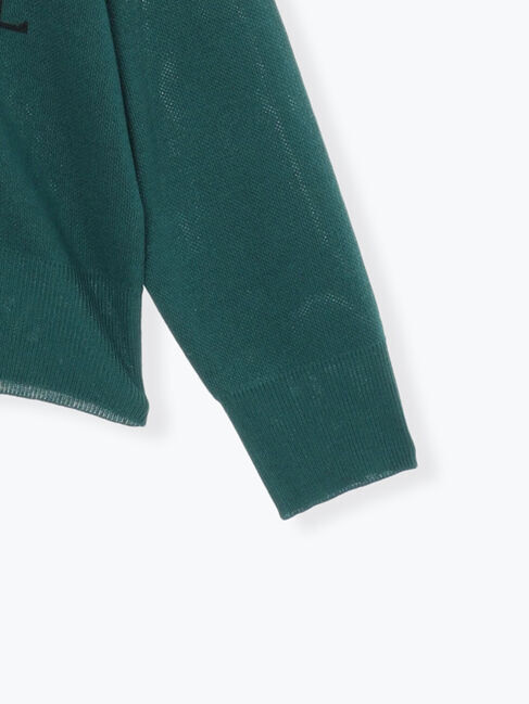 Samansa Mos2 blue「アソートロゴジャガードニットプルオーバー」|ニット・セーター|