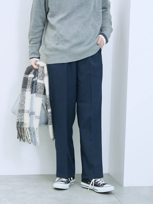 Samansa Mos2 blue「カチオン染めチェックパンツ」|その他|