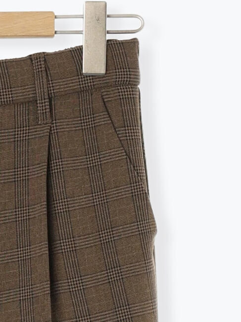 Samansa Mos2 blue「カチオン染めチェックパンツ」|その他|