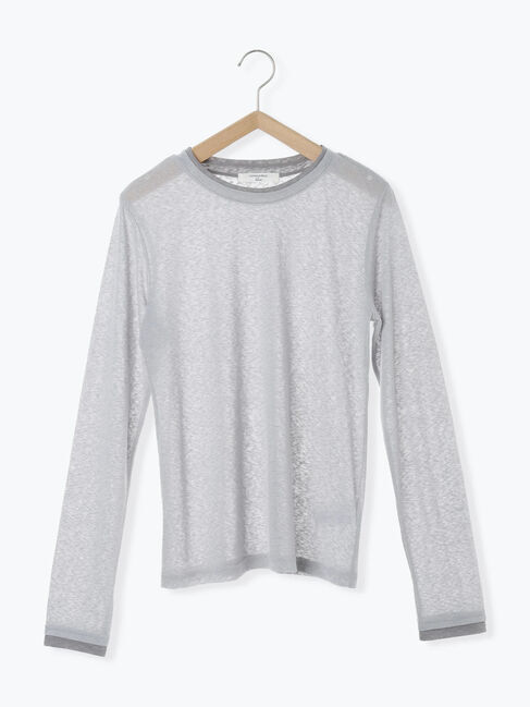 Samansa Mos2 blue「レイヤード風ロンT」|Tシャツ・カットソー|