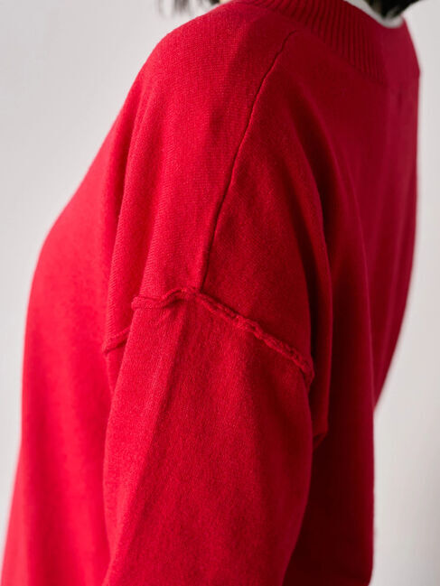 Samansa Mos2 blue「◎Vネックニットプルオーバー」|ニット・セーター|