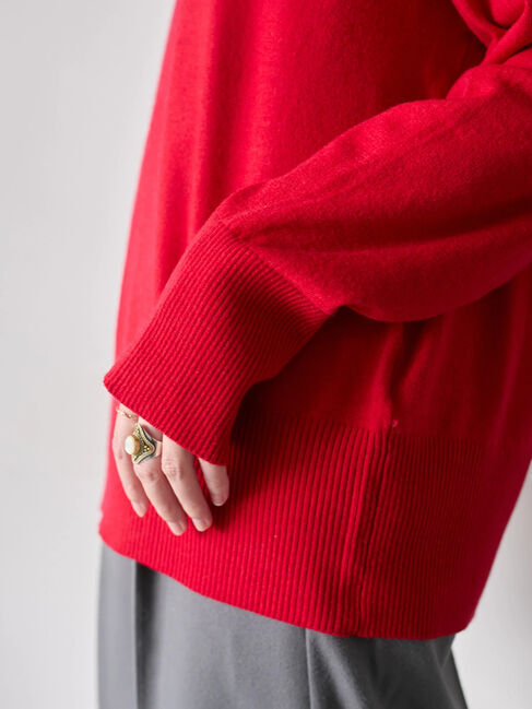 Samansa Mos2 blue「◎Vネックニットプルオーバー」|ニット・セーター|