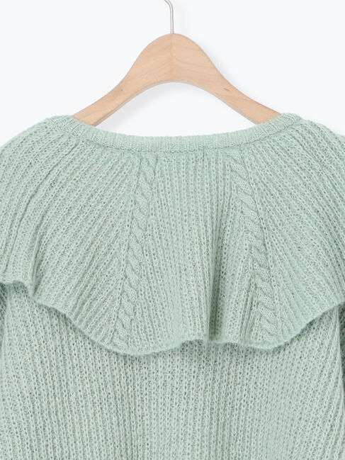 Samansa Mos2「フリルカラーニット」|ニット・セーター|