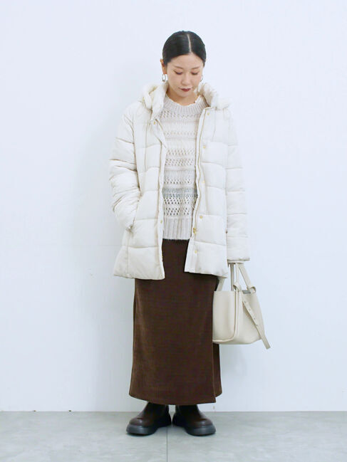 Samansa Mos2 blue「透かし柄ニットプルオーバー」|ニット・セーター|