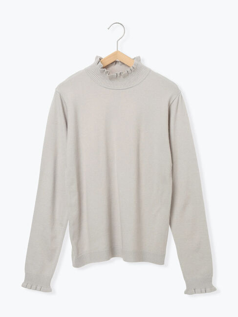 Samansa Mos2 blue「フリル衿ニットプルオーバー」|ニット・セーター|