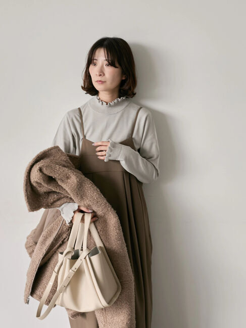 Samansa Mos2 blue「フリル衿ニットプルオーバー」|ニット・セーター|