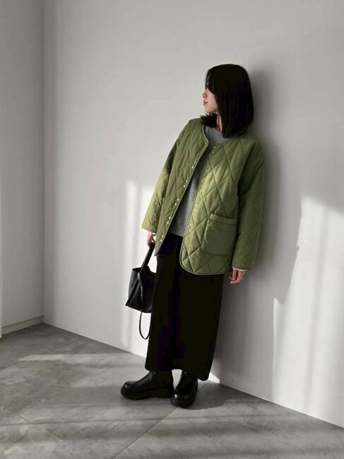 Samansa Mos2 blue「キルトミドルコート」|その他|