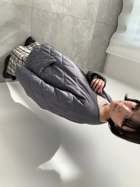 Samansa Mos2 blue「キルトミドルコート」|その他|