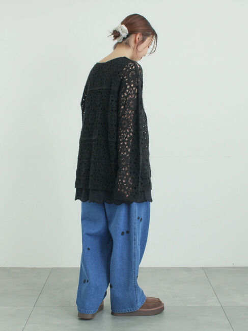 Samansa Mos2「3Dレースモチーフ付きパンツ」|その他|