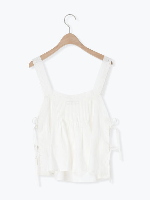 Samansa Mos2「ピンタックレースビスチェ」|シャツ・ブラウス|