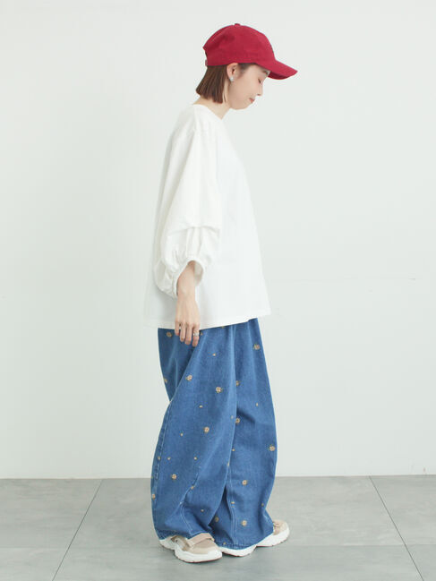 Samansa Mos2「袖タックTシャツ」|Tシャツ・カットソー|