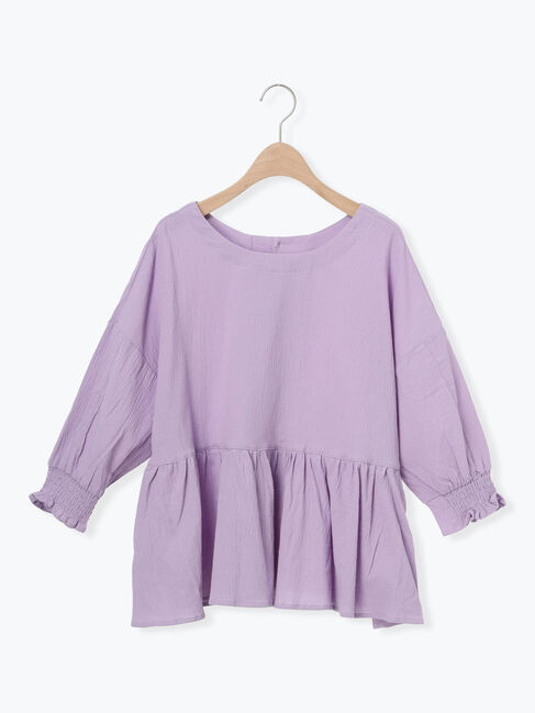 Samansa Mos2「袖口シャーリング前後2WAYブラウス」|シャツ・ブラウス|パープル