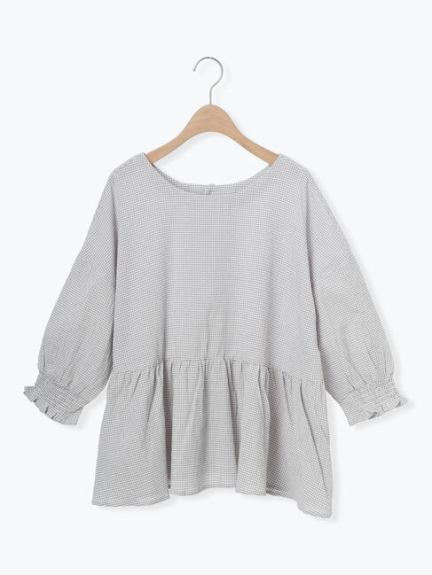 Samansa Mos2「袖口シャーリング前後2WAYブラウス」|シャツ・ブラウス|グレー