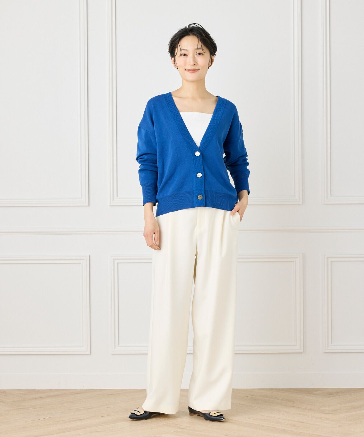 7-IDconcept.「《大きいサイズ》Ｖネックカーディガン」|カーディガン|