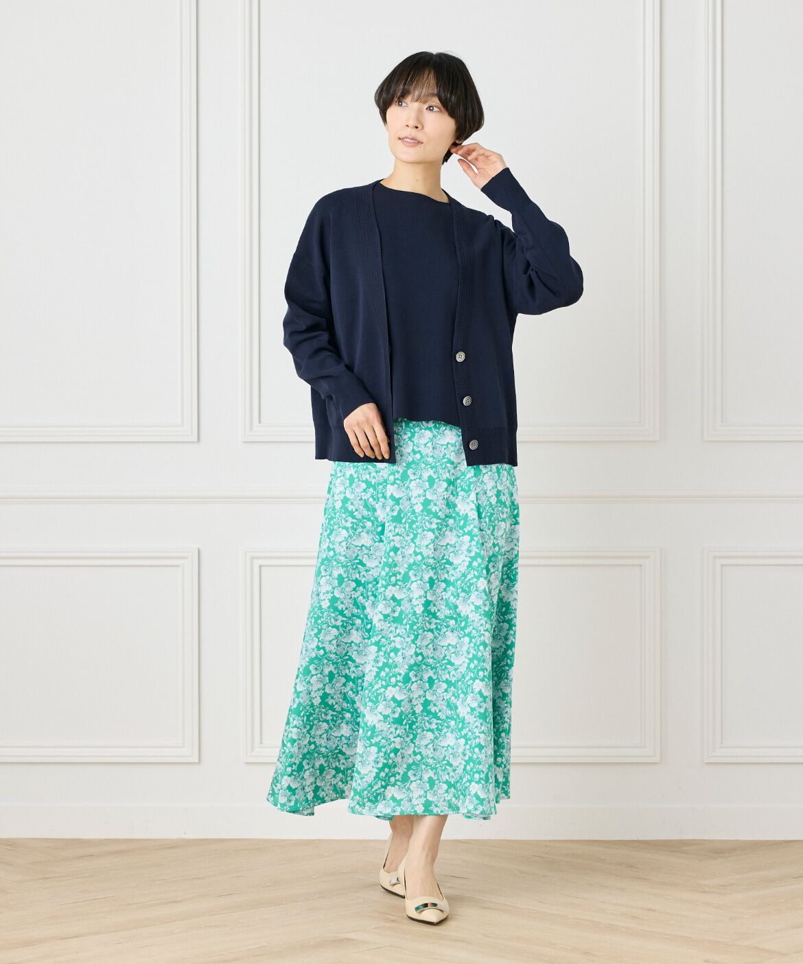 7-IDconcept.「《大きいサイズ》Ｖネックカーディガン」|カーディガン|