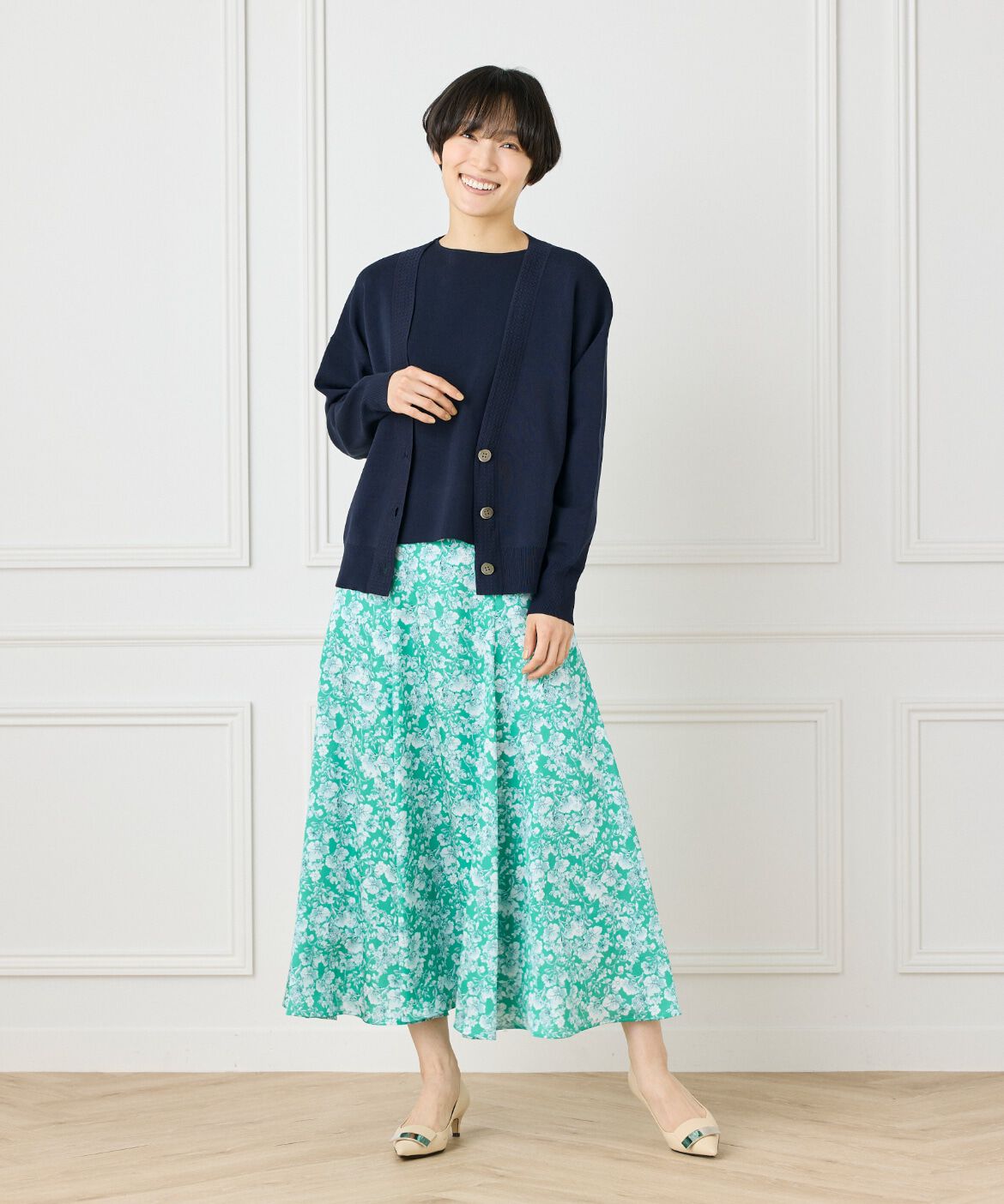 7-IDconcept.「《大きいサイズ》Ｖネックカーディガン」|カーディガン|