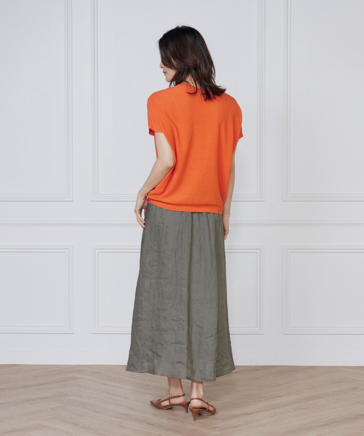 INED「《WEB限定》鹿の子編みVネックサマーニット《Cuoo》」|ニット・セーター|