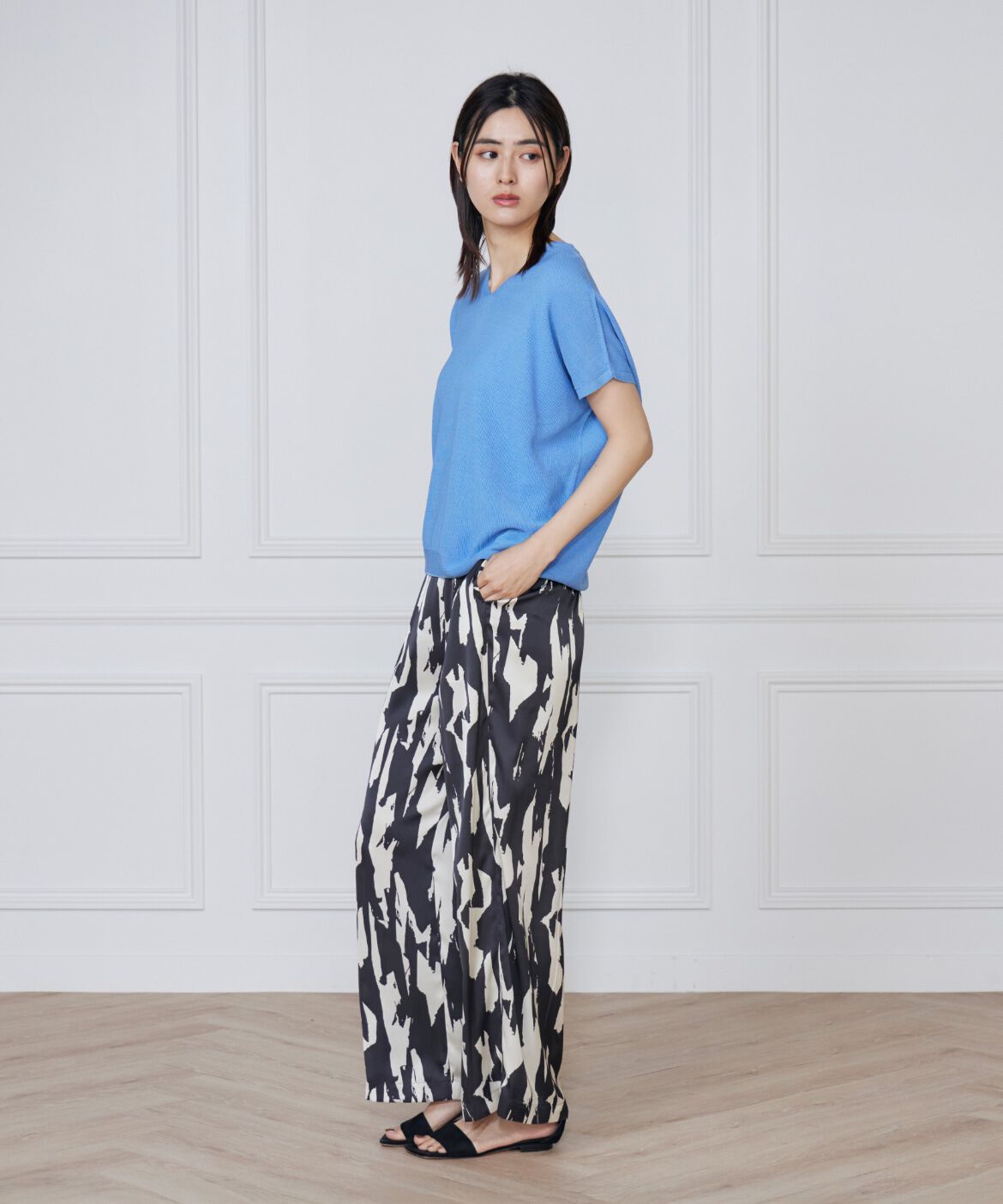 INED「《WEB限定》鹿の子編みVネックサマーニット《Cuoo》」|ニット・セーター|