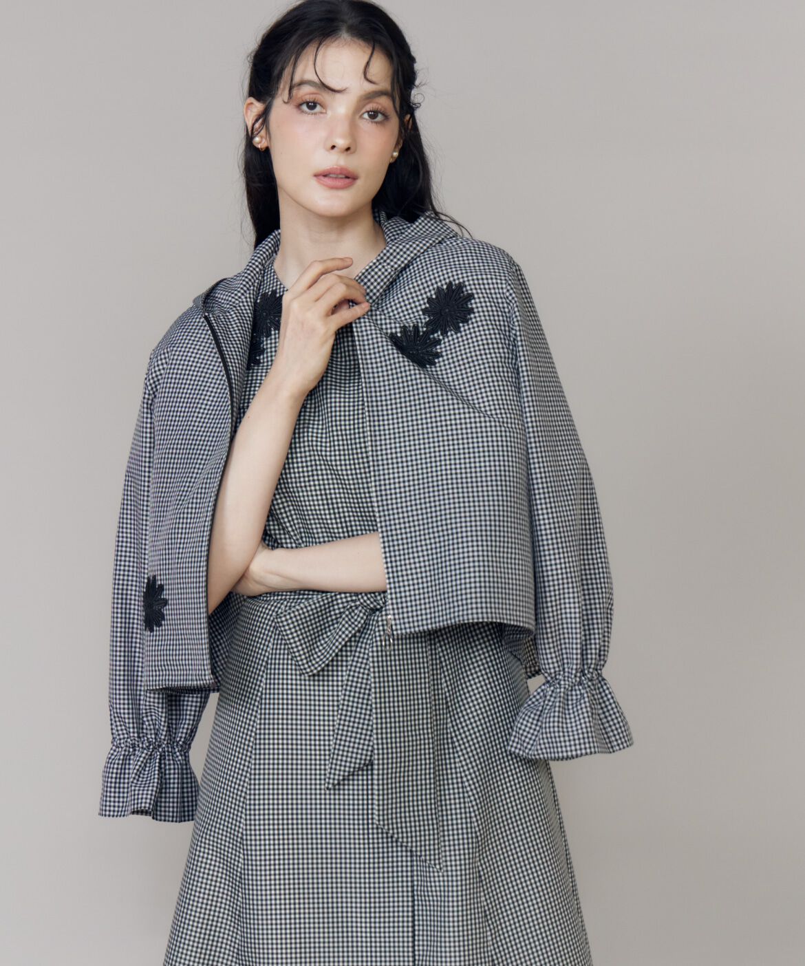 Maglie le cassetto「《M Maglie le cassetto》フラワーモチーフレースブルゾン」|その他|格子2