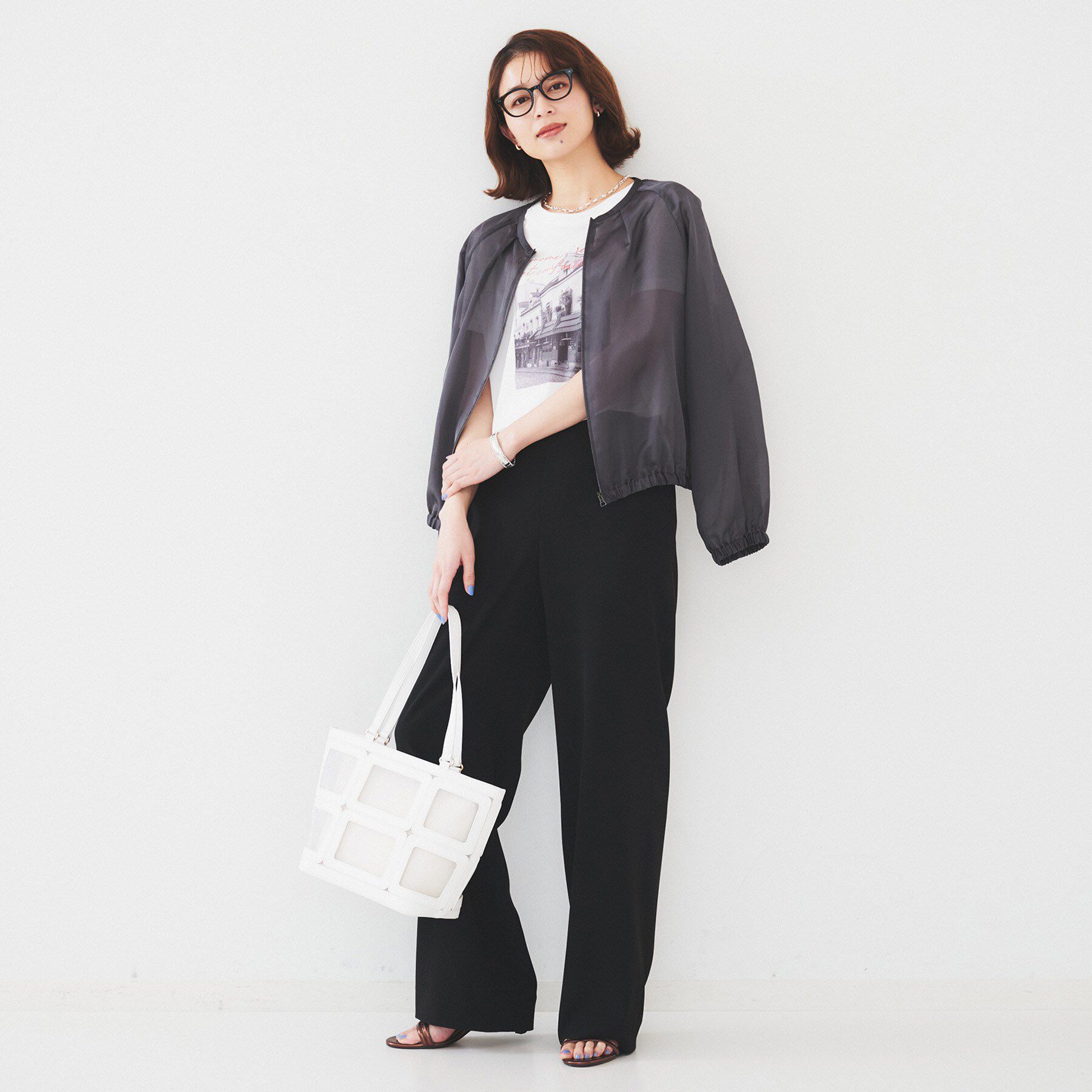 UNTITLED「【トレンド/洗える/軽い】シアーブルゾン」|ブルゾン・スタジャン|