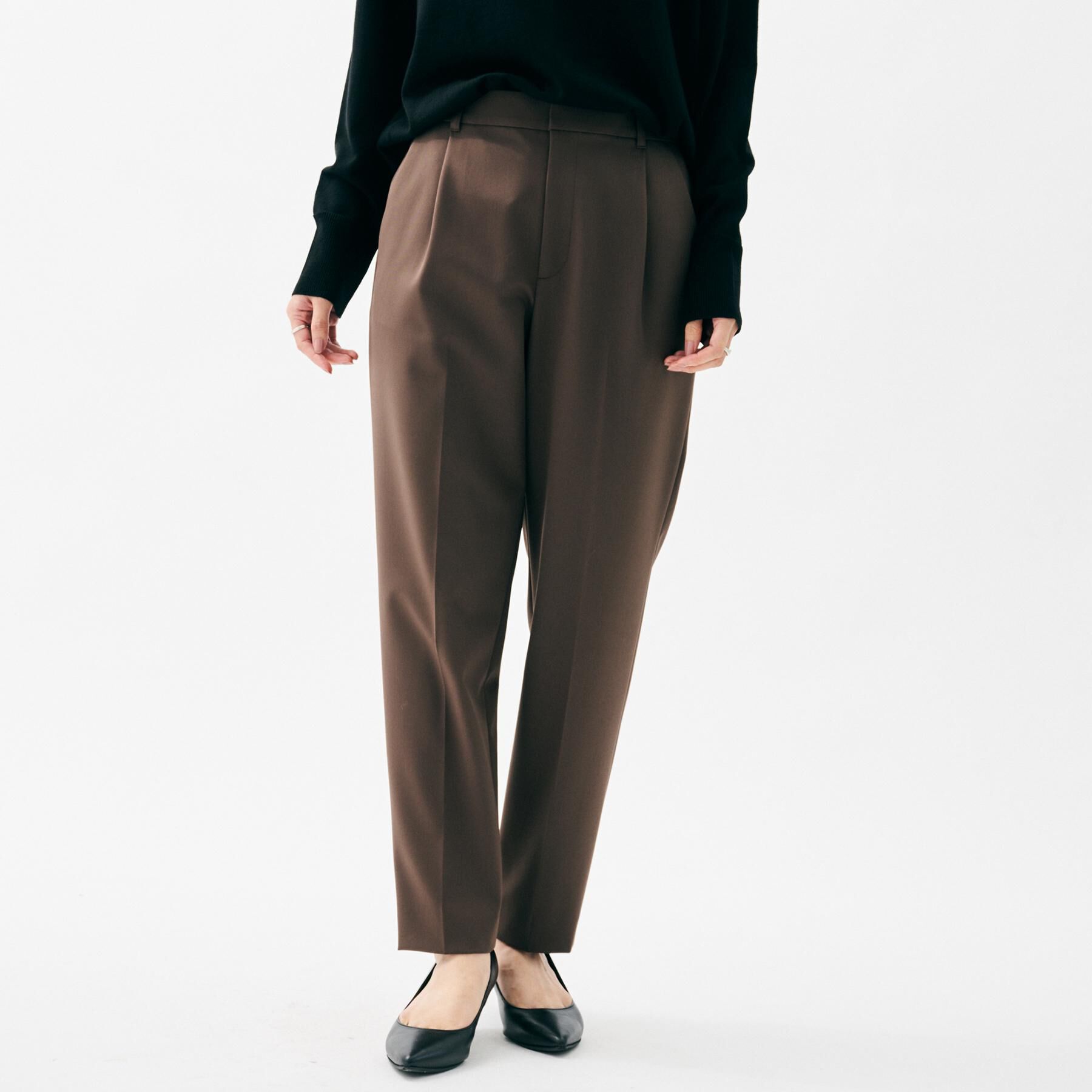 UNTITLED「【はっ水/後ろウエストゴム/洗える】ストレッチテーパードパンツ」|その他|