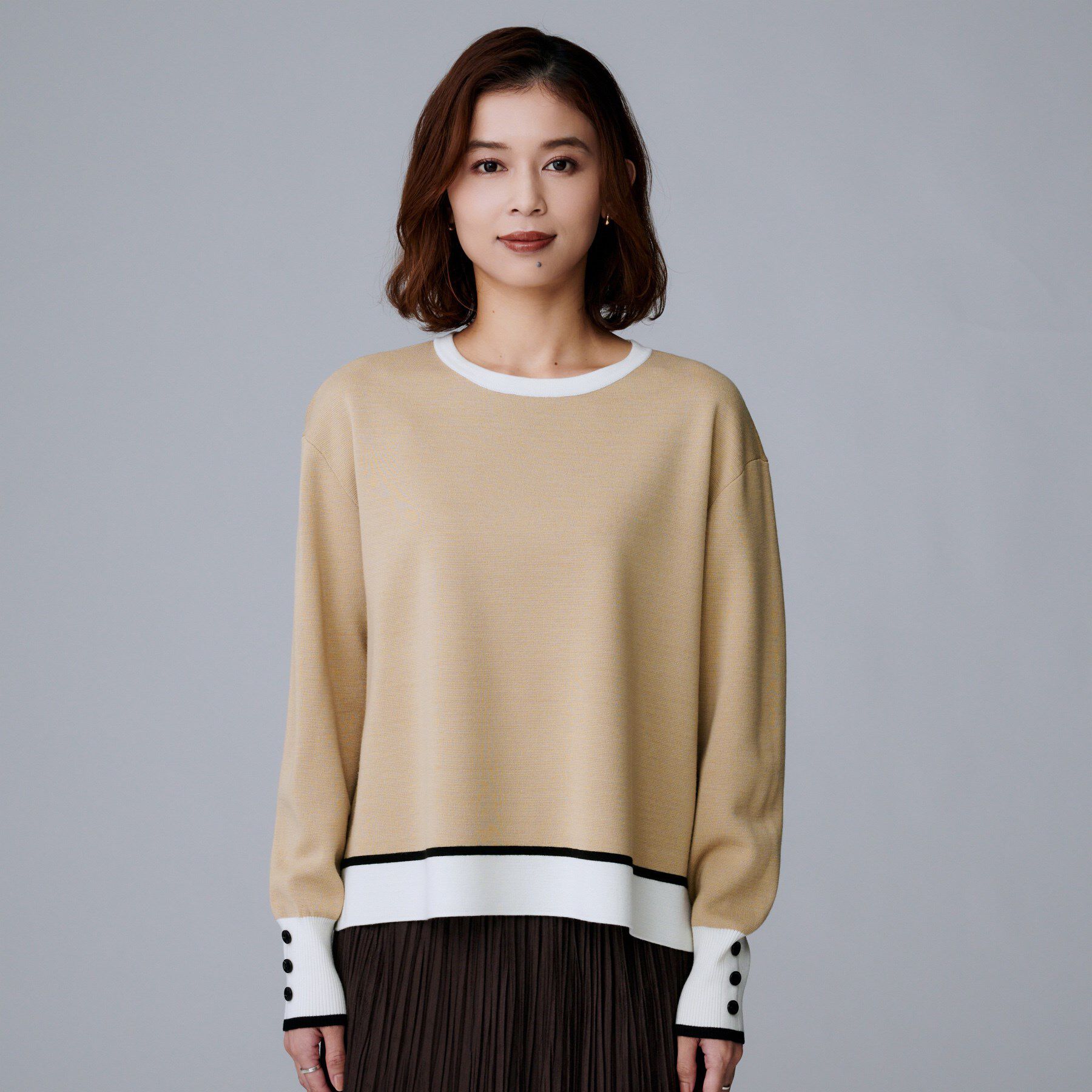 UNTITLED「【アンサンブル可/洗える】ウールミラノリブニット」|ニット・セーター|