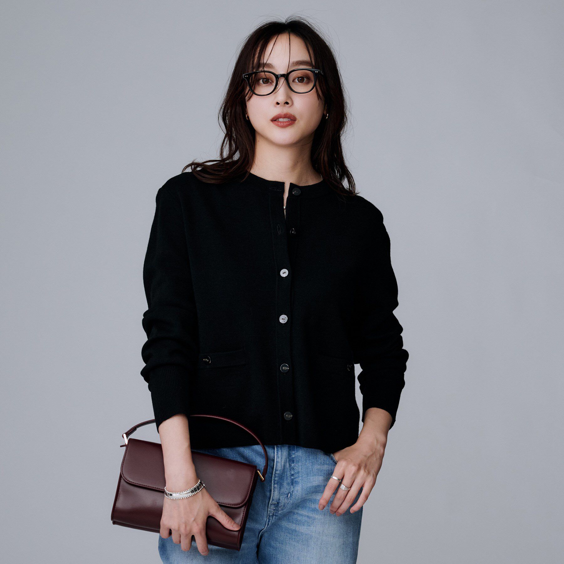 UNTITLED「【アンサンブル可/ジャケット風】ウールミラノリブカーディガン」|カーディガン|