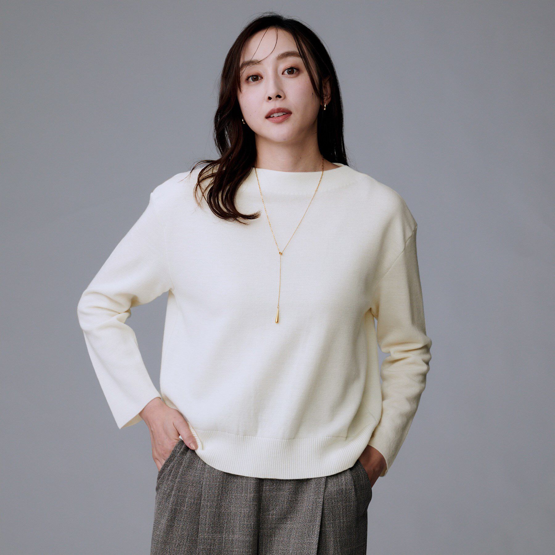 UNTITLED「【洗える】モックネックミラノリブニット」|ニット・セーター|