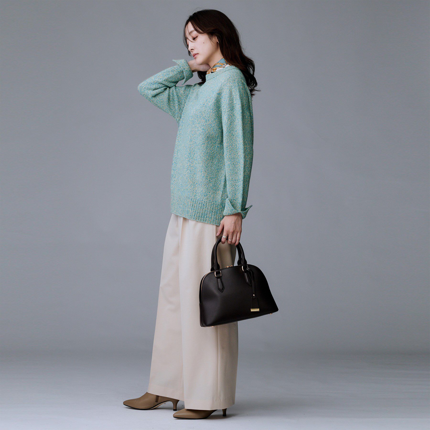 UNTITLED「【ゆったり】三つ杢カラーニット」|ニット・セーター|