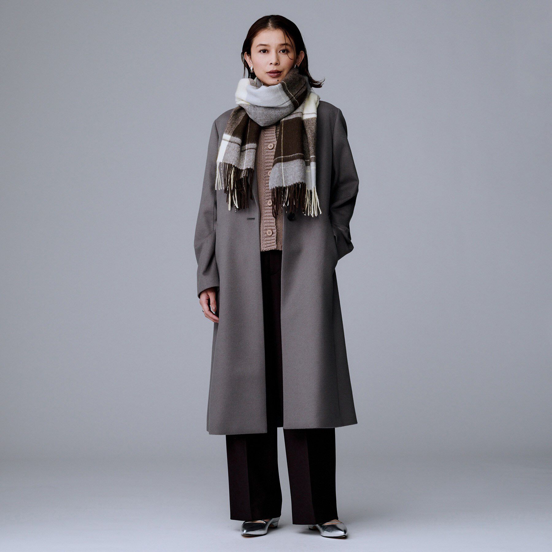 UNTITLED「【名品／定番人気】ウールチェックストール」|ストール|