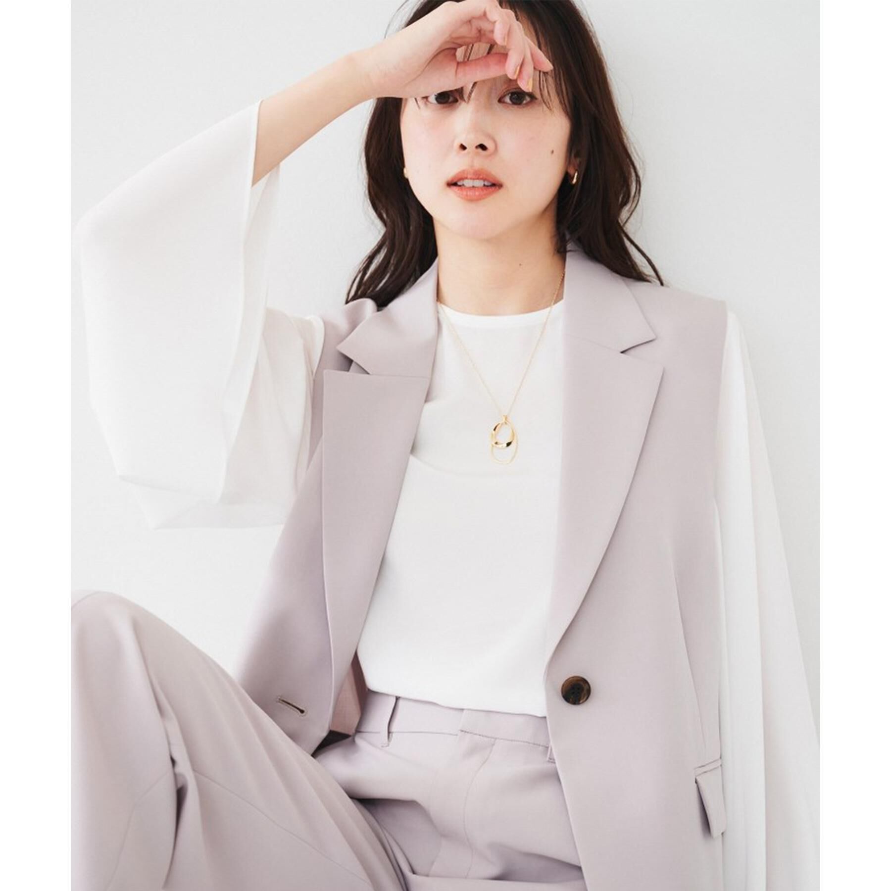 UNTITLED「【ステンレスチェーン】ライトダブルリング ネックレス」|ネックレス|