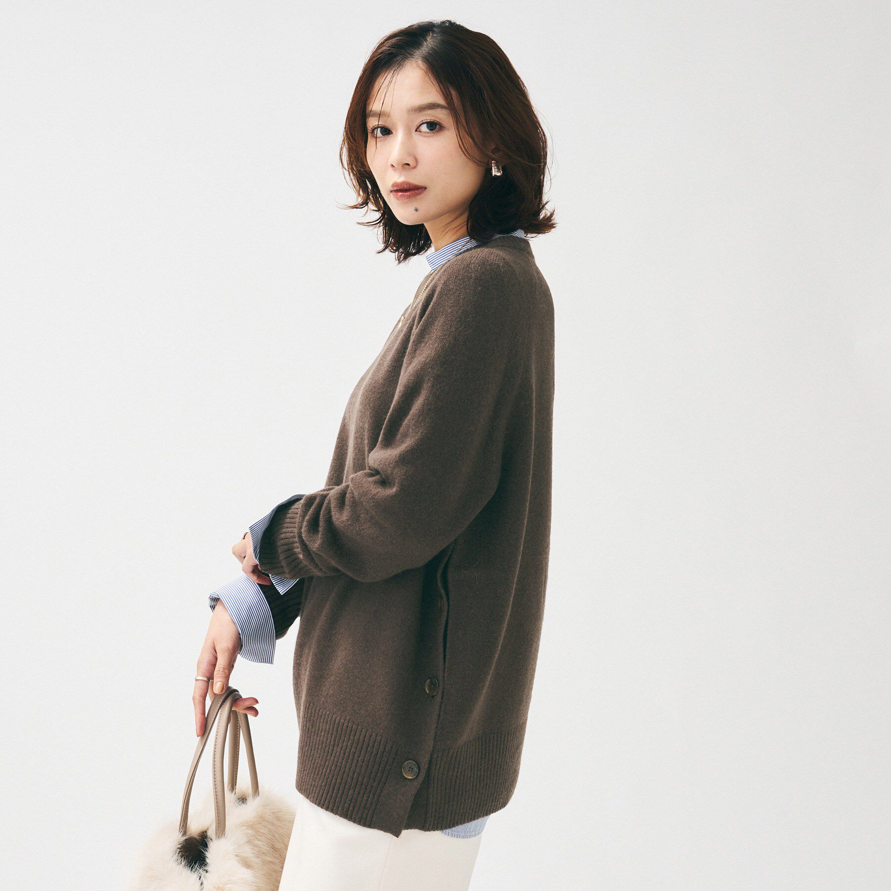 UNTITLED「【重ね着もおすすめ/洗える】ウールカシミヤ クルーネックニット」|ニット・セーター|