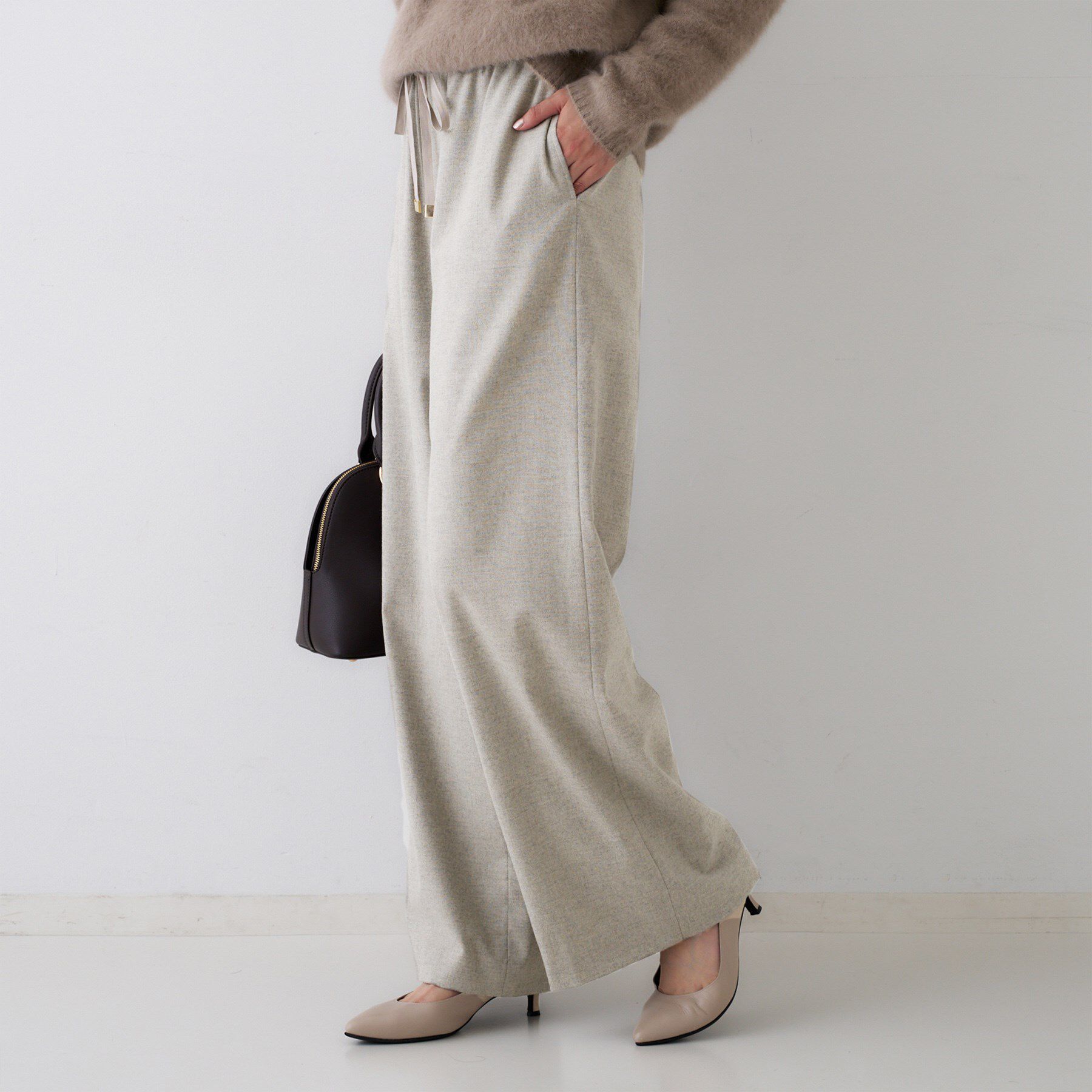 UNTITLED「【きれいめリラクシー/ウエストゴム】ウールサキソニー ワイドパンツ」|その他|