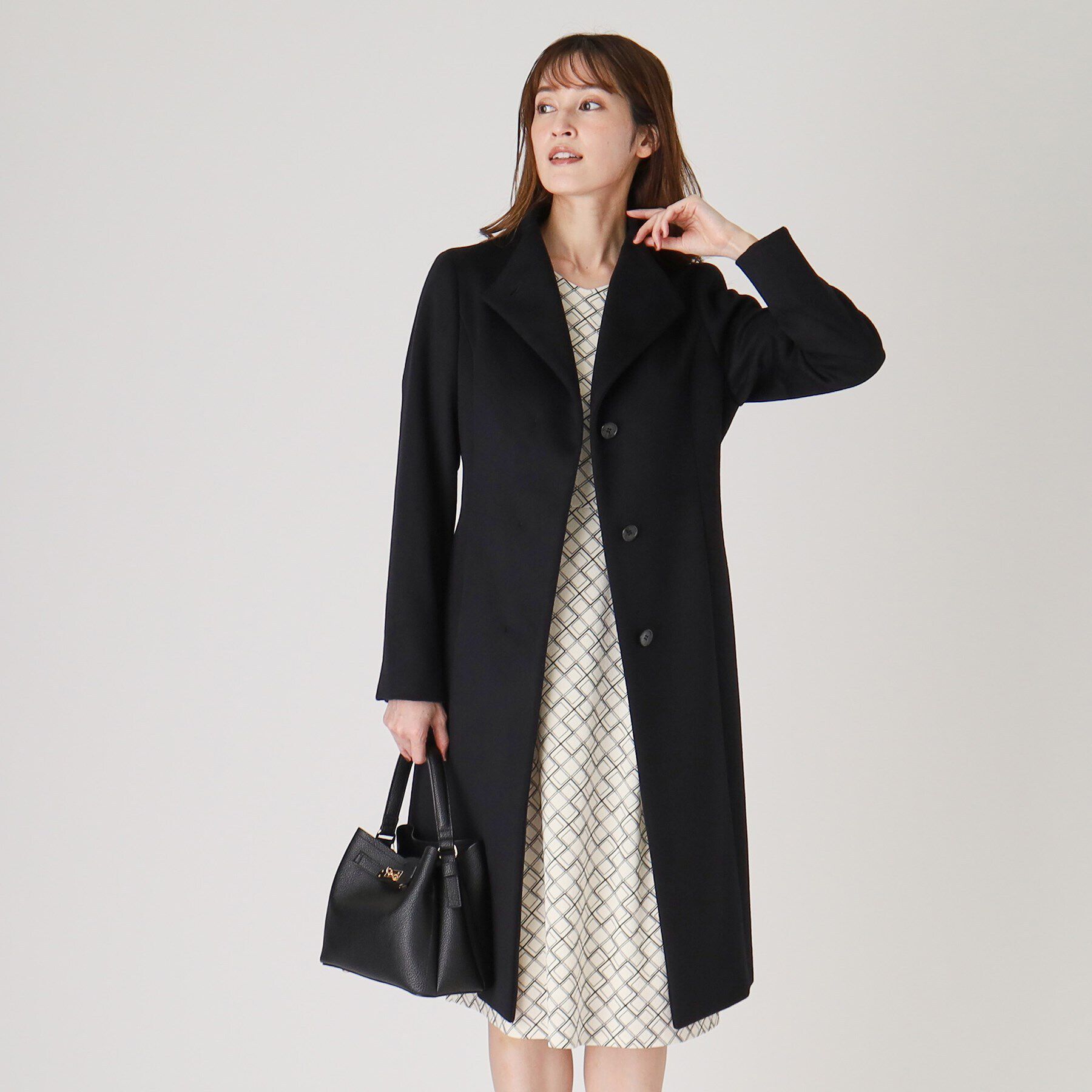 COUP DE CHANCE「【カシミヤ混／日本製】Iラインスタンドウィングカラーコート」|その他|