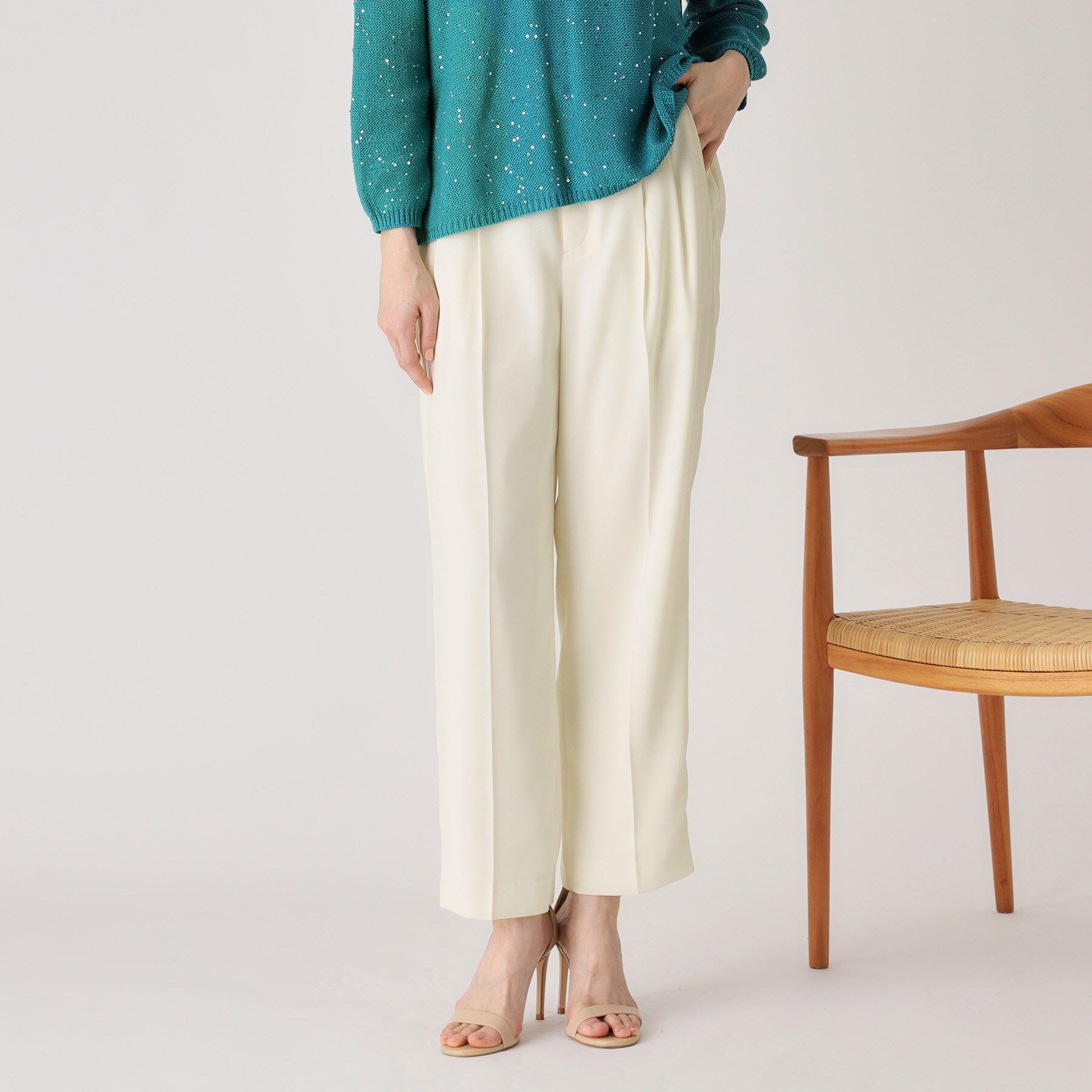 COUP DE CHANCE「【洗える／ウエストゴム】テーパードパンツ」|その他|オフホワイト(003