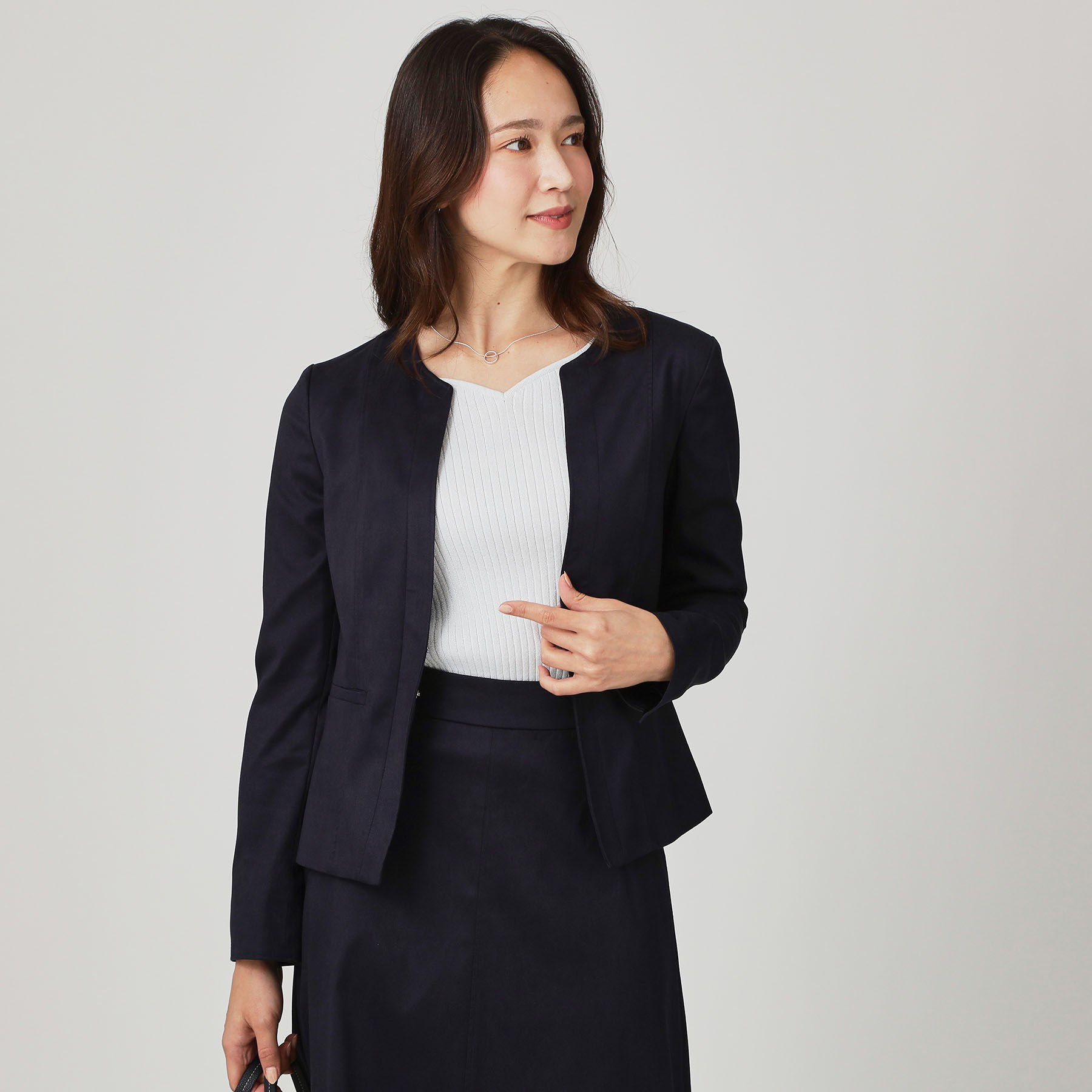 COUP DE CHANCE「【手洗い可／日本製】スェード調ノーカラージャケット」|ノーカラージャケット|