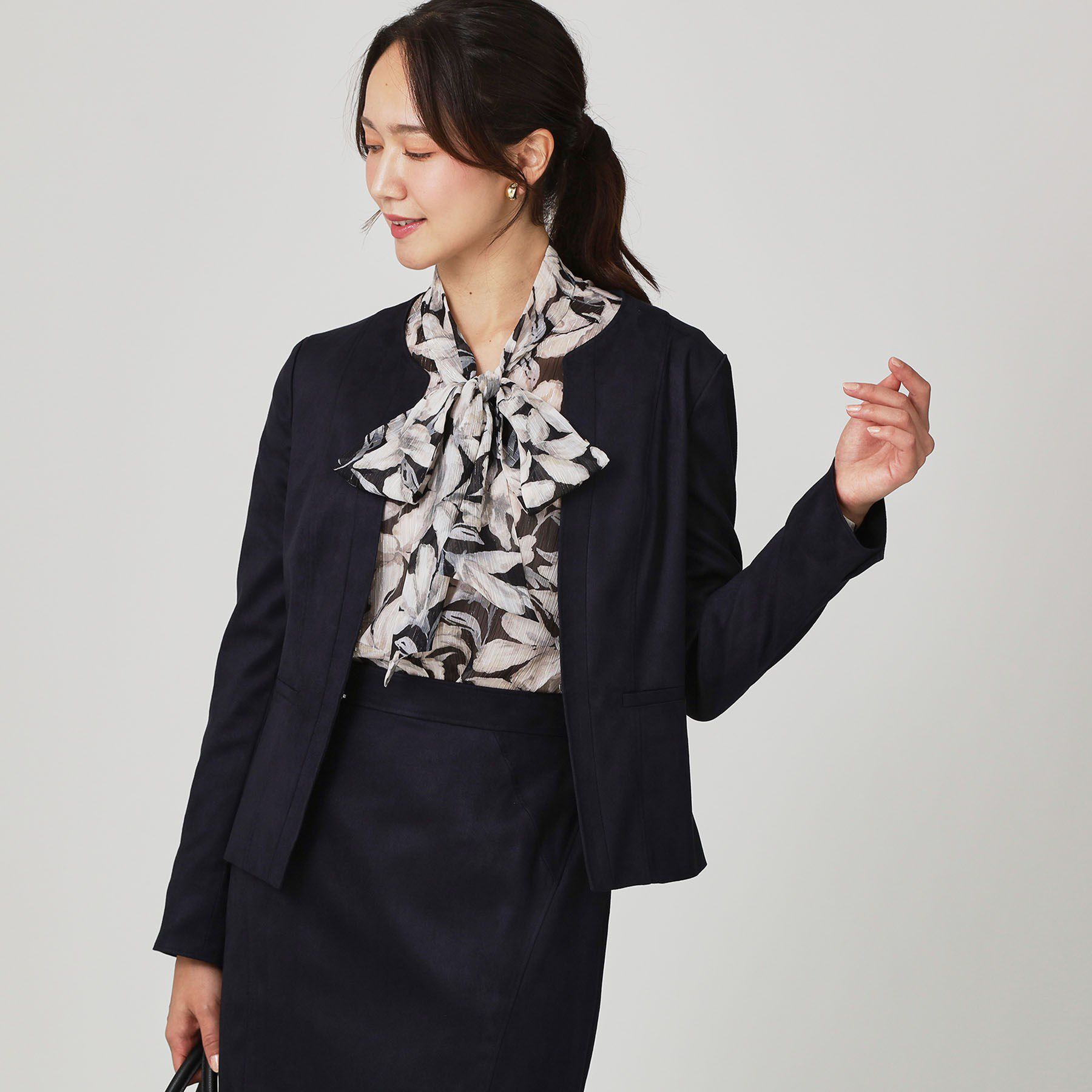 COUP DE CHANCE「【手洗い可／日本製】スェード調ノーカラージャケット」|ノーカラージャケット|