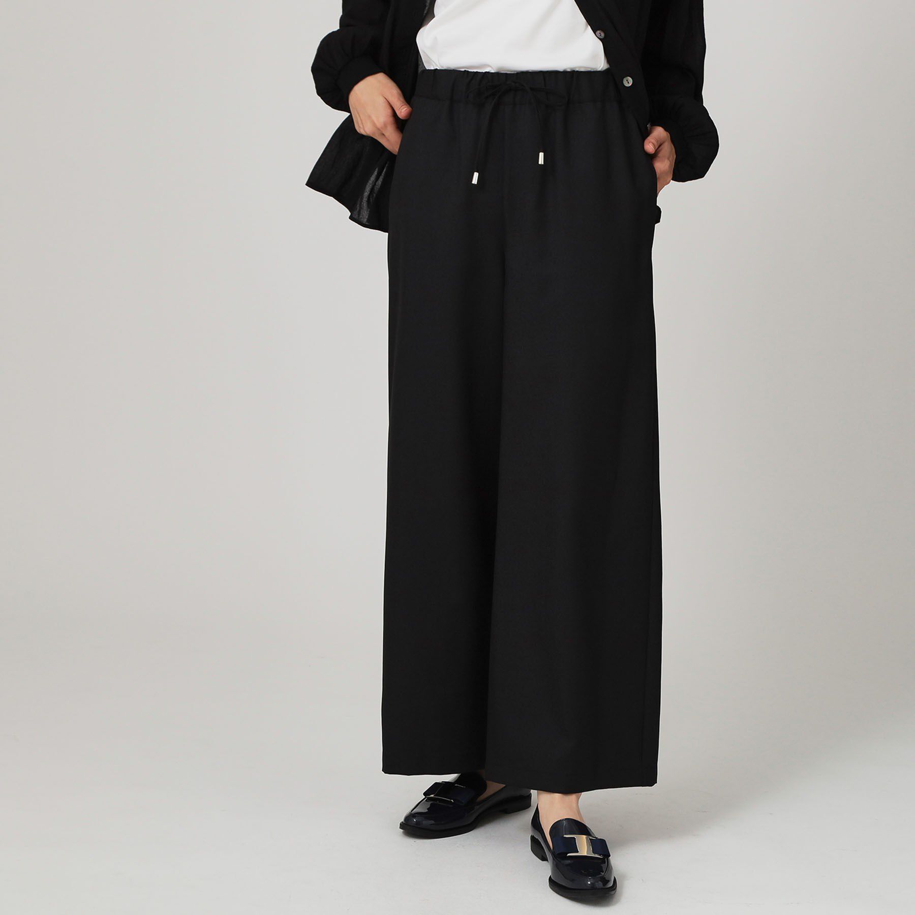 COUP DE CHANCE「【手洗い可／ウエストゴム】ストレートワイドのイージーパンツ」|その他|ブラック(019)