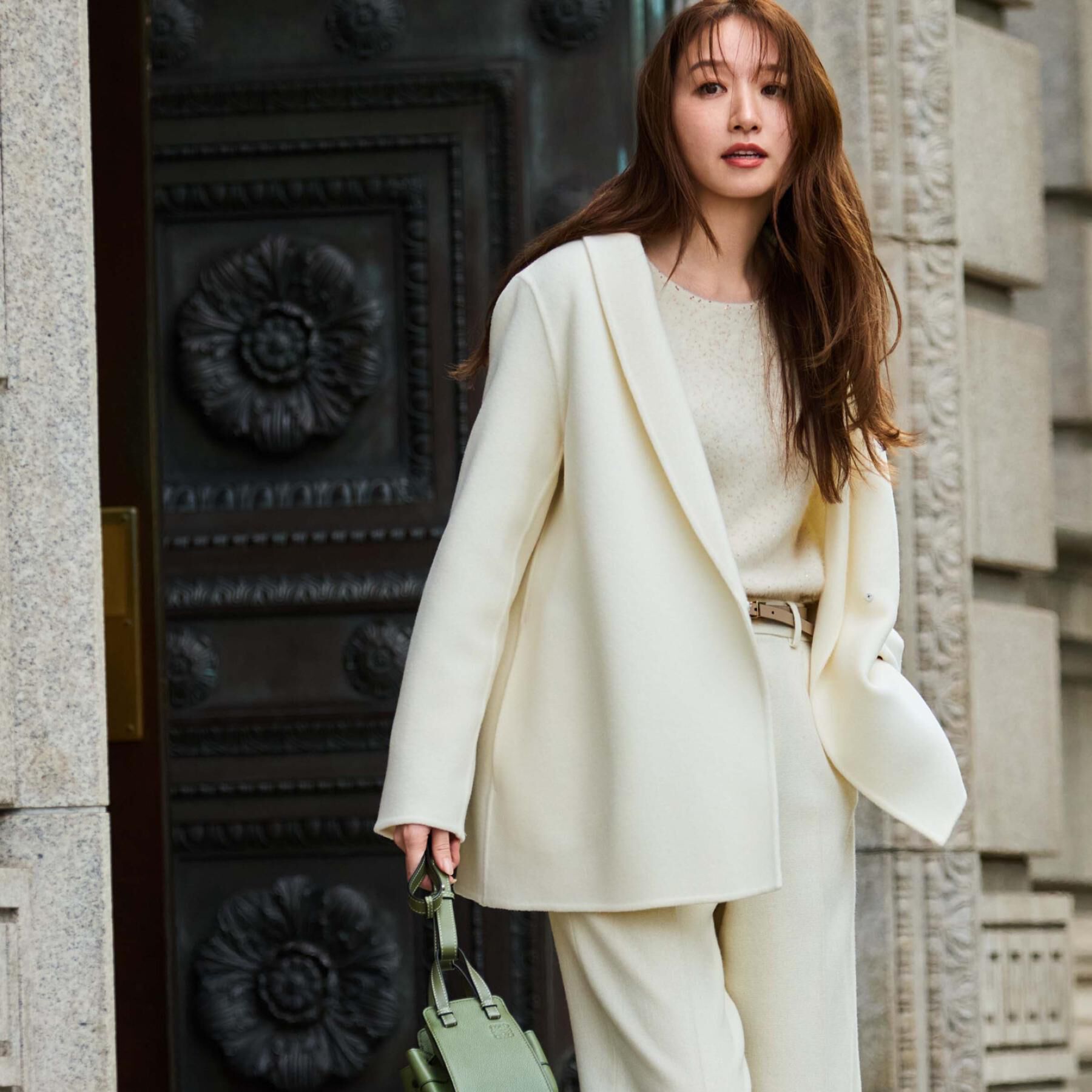 COUP DE CHANCE「【リバー仕立て／裏地無し】軽く羽織れるウールリバーコート」|ステンカラーコート|